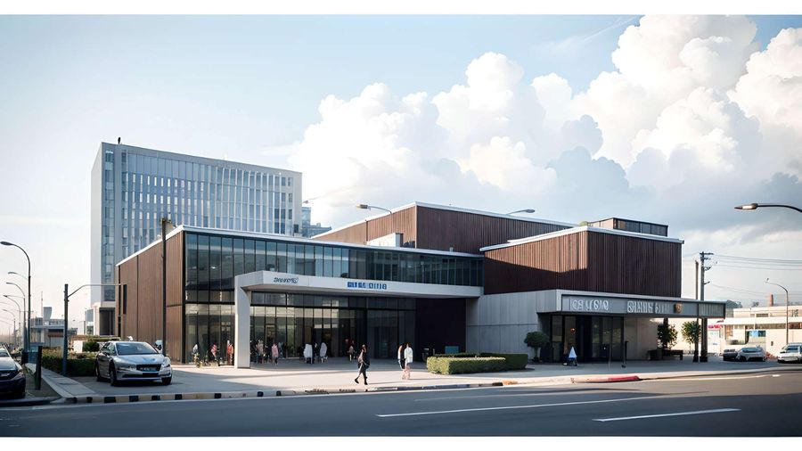 Render desain bangunan komersial